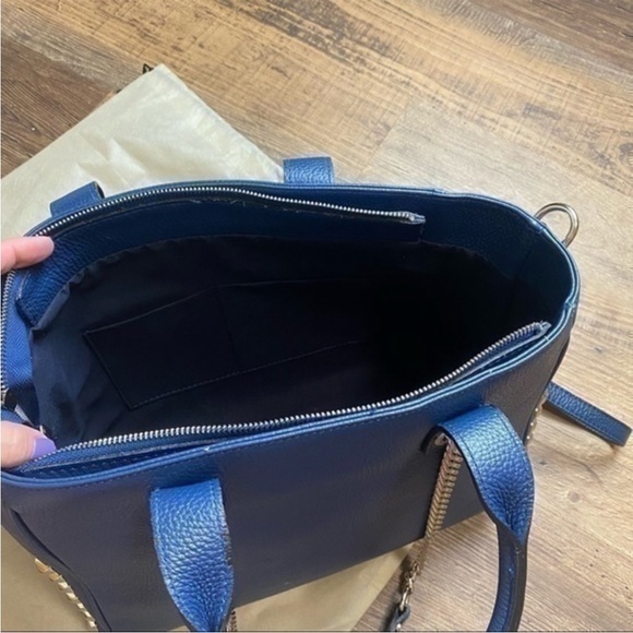 Luisa Vannini Italian Blue Studded Purse. Crossbody/Shoulder - Picture 7 of 10